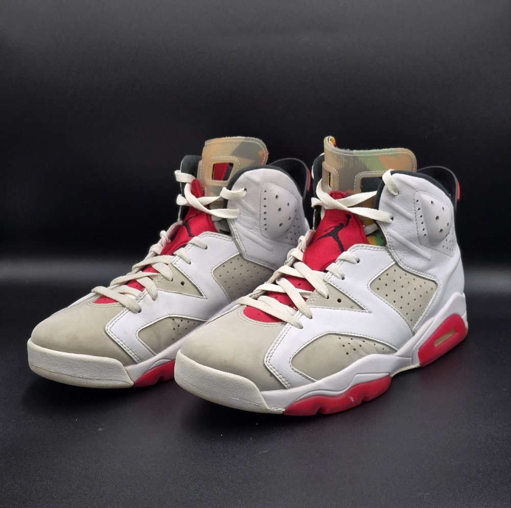 Nike Air Jordan 6 Retro Hare White Red Sneakers- Men's Size 10.5